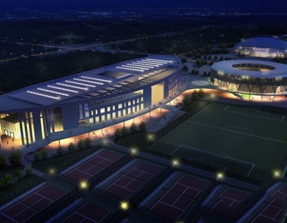 湖北襄樊全民健身中心夜景效果图